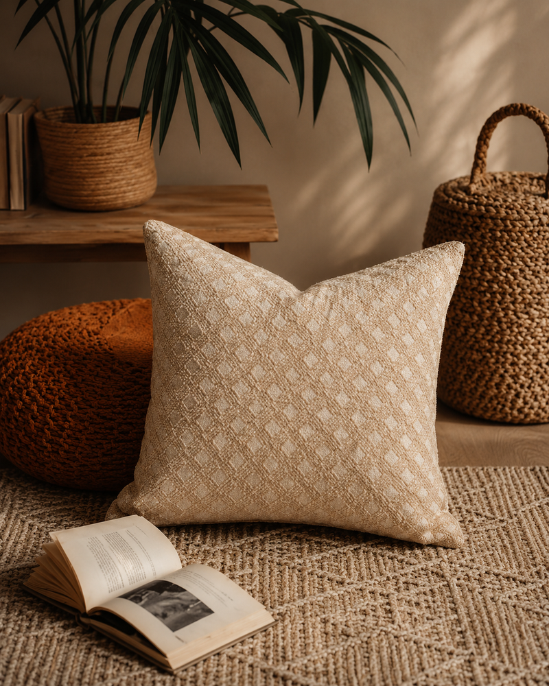 Ivory Mosaic Cushion Cover | Cover Only