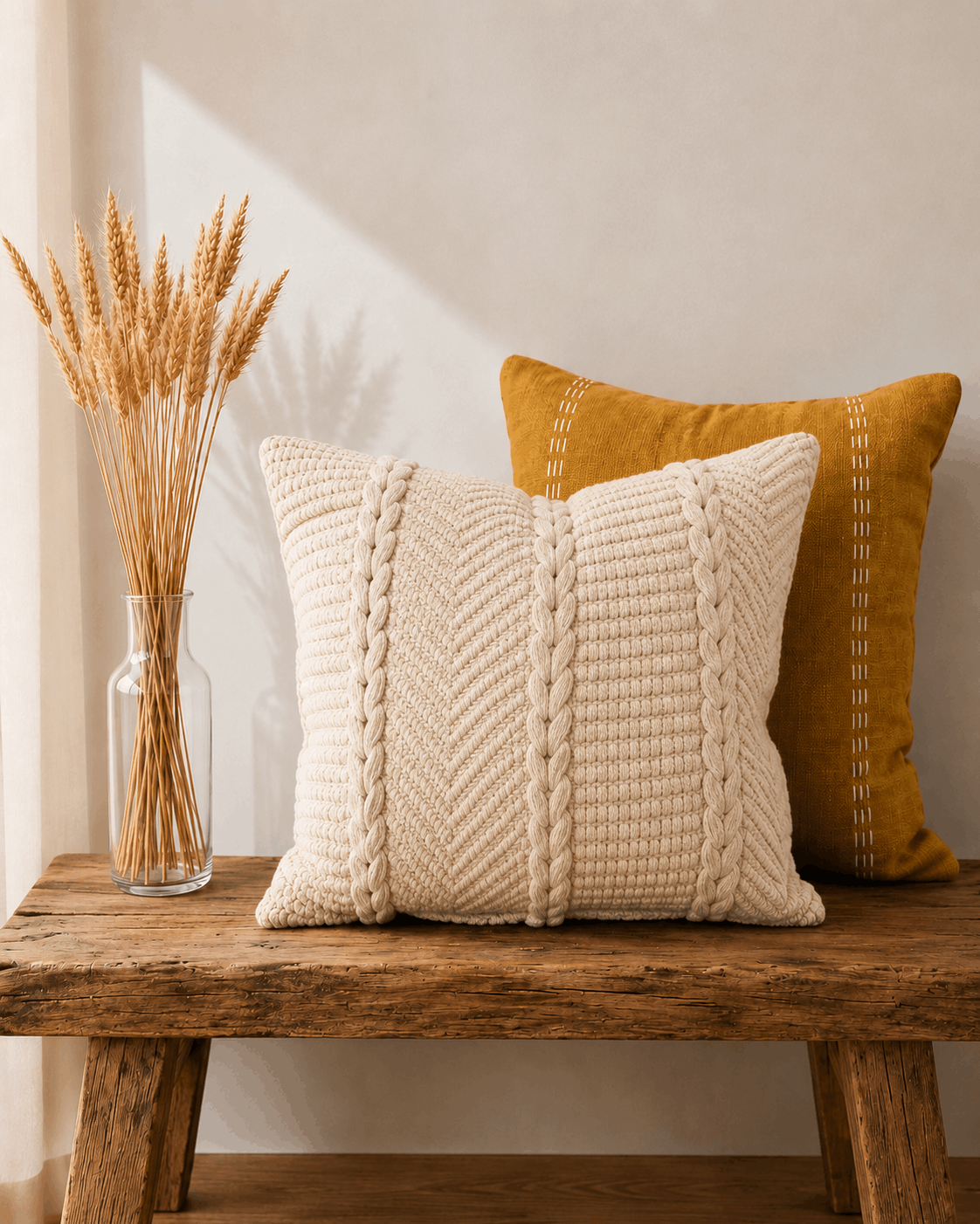 Ivory Knit Cushion Cover | Cover Only