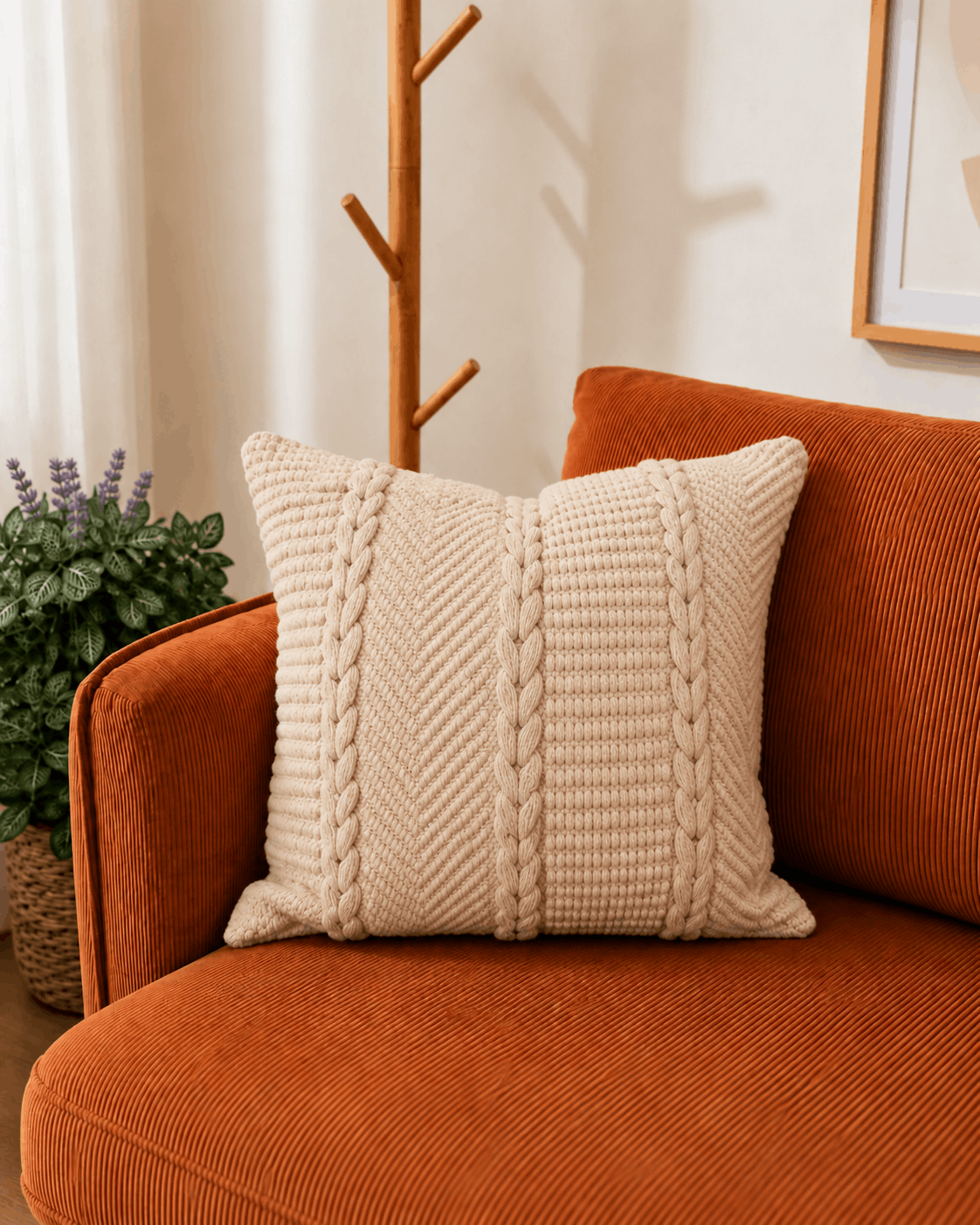 Ivory Knit Cushion Cover | Cover Only