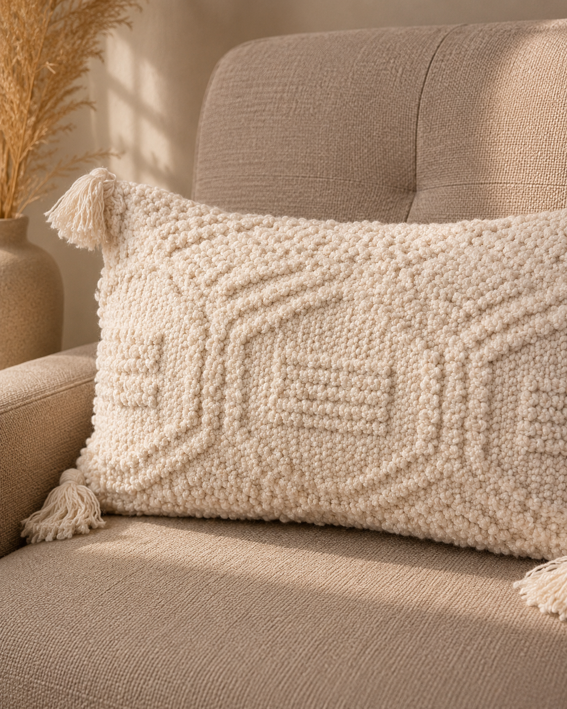 Ivory Dune Cushion Cover | Includes Filler