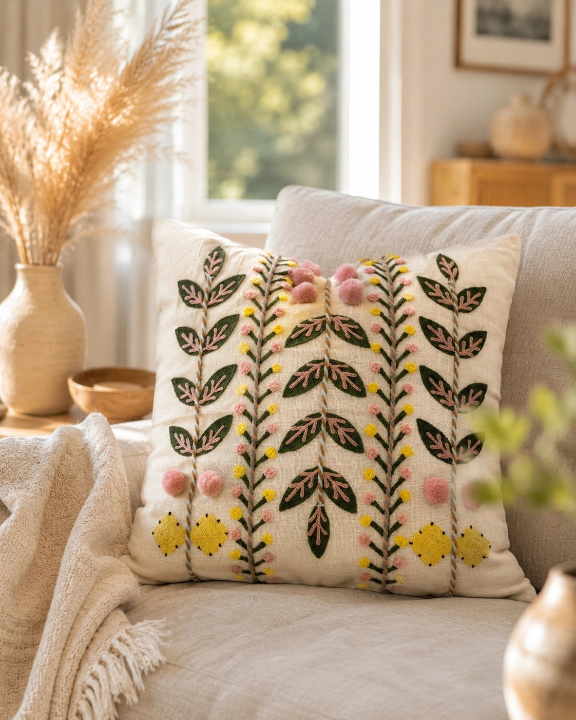 Blush Meadow Cushion Cover