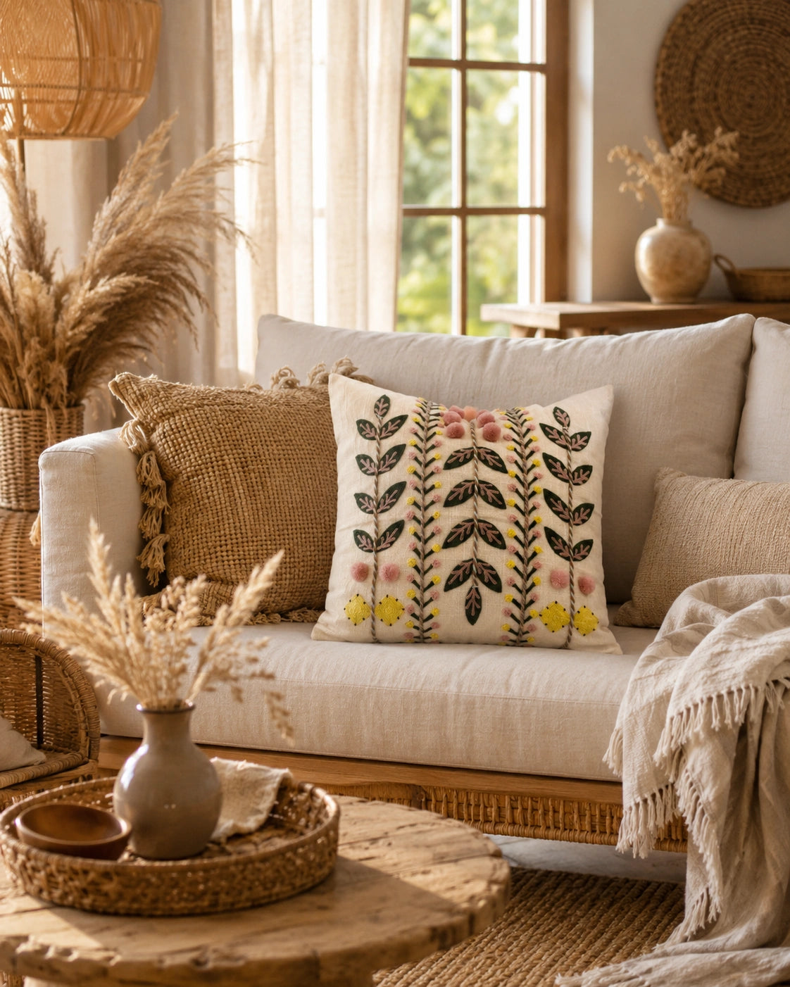 Blush Meadow Cushion Cover
