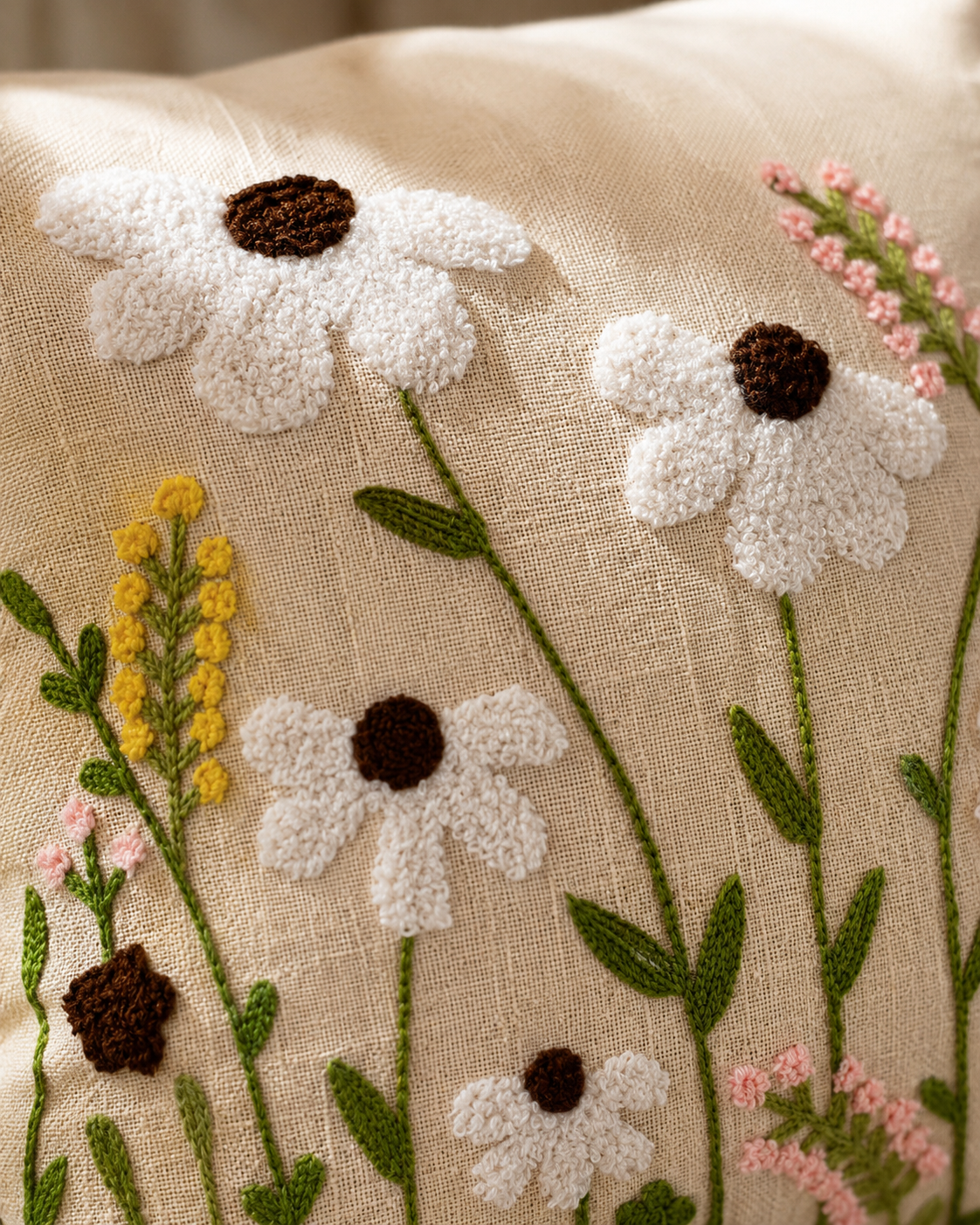 Wild Daisy Meadow Cushion Cover
