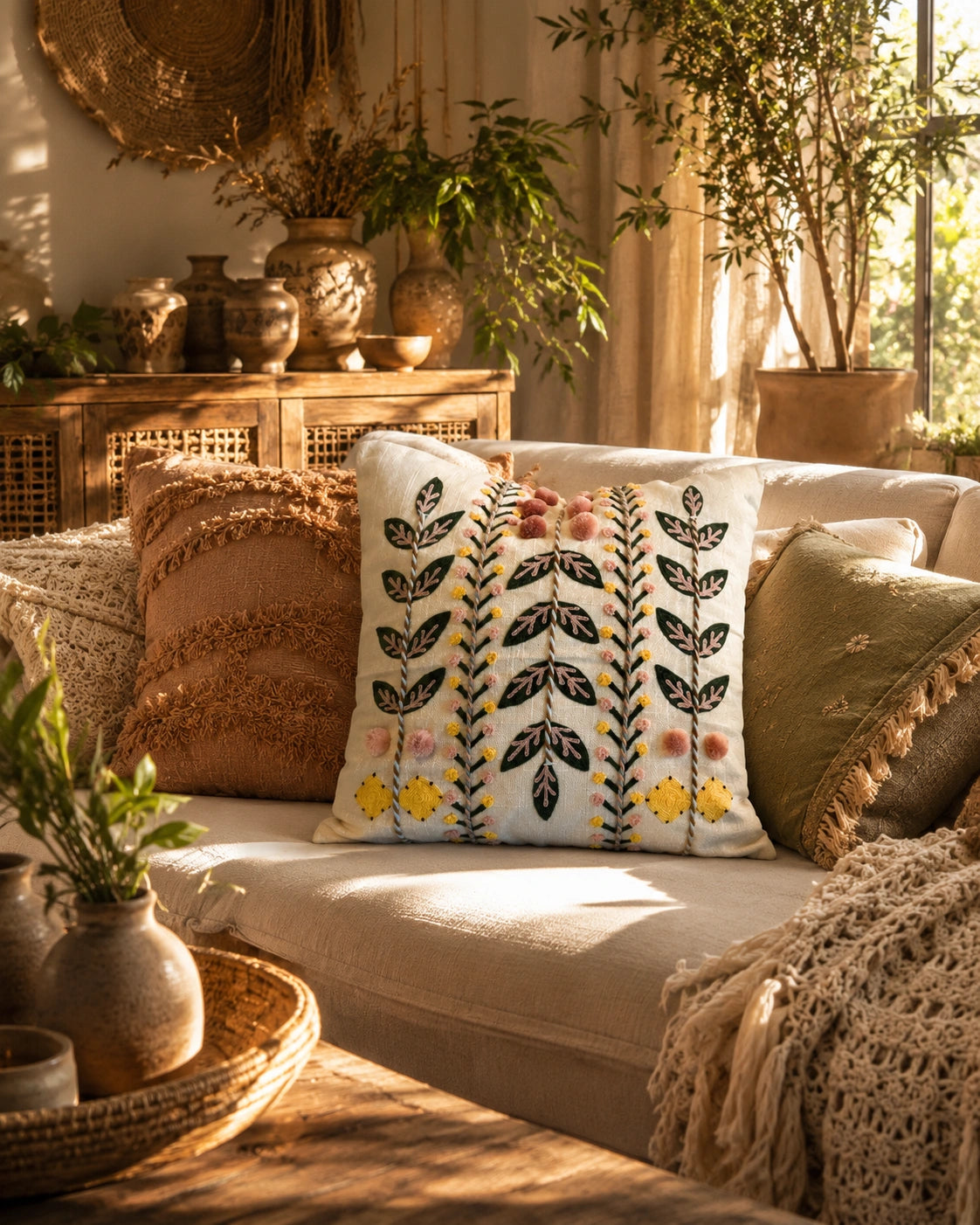 Blush Meadow Cushion Cover