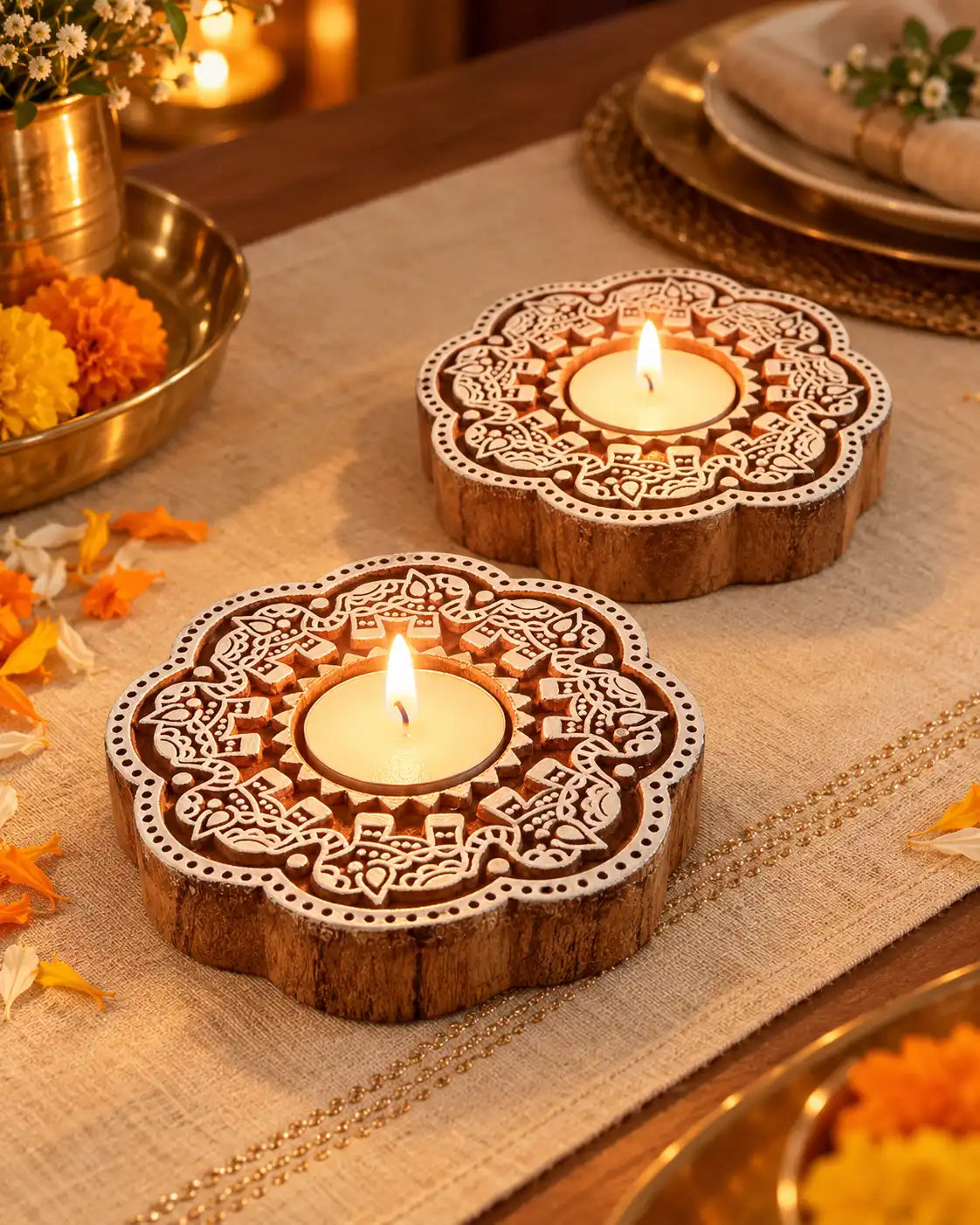 Indra Tealight Holders - Set of 2