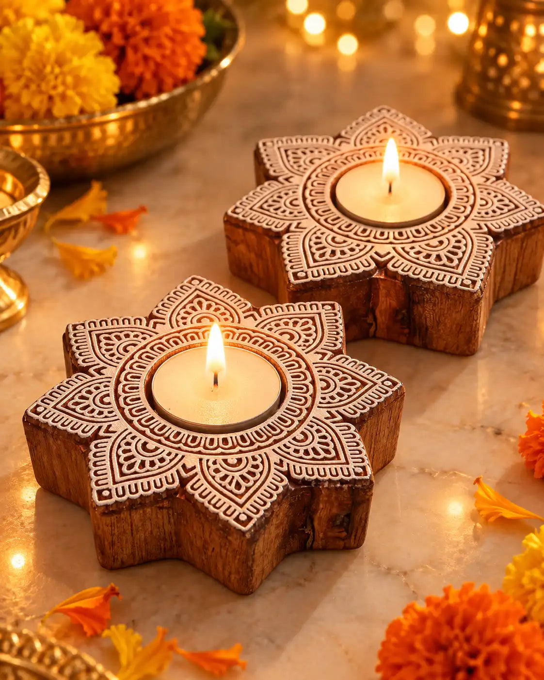 Nara Tealight Holders - Set of 2