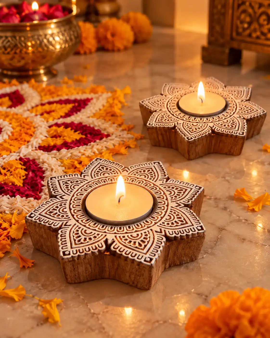 Nara Tealight Holders - Set of 2