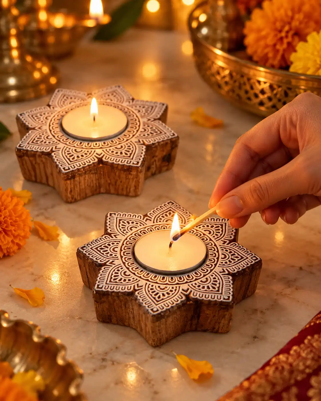 Nara Tealight Holders - Set of 2