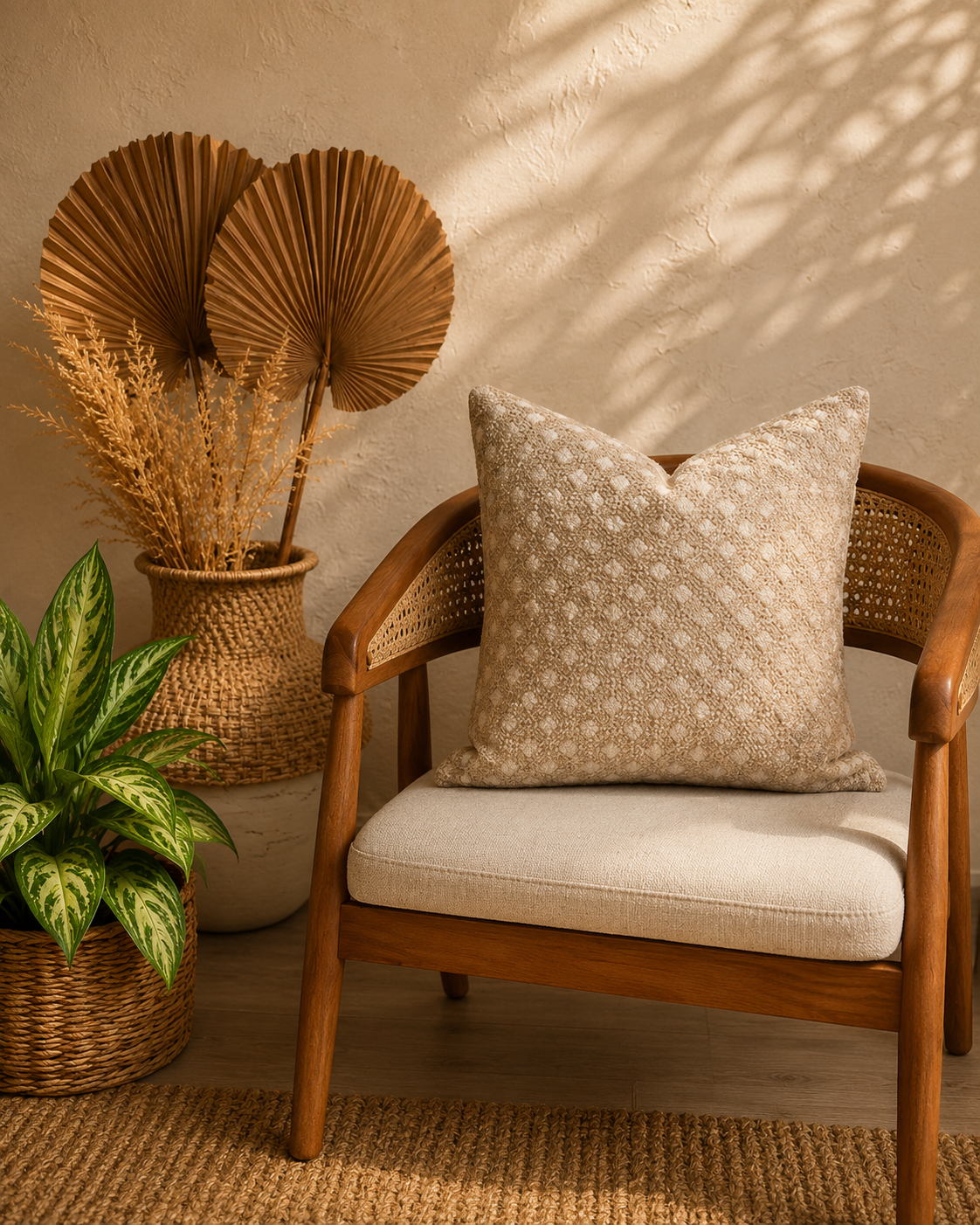 Ivory Mosaic Cushion Cover | Cover Only