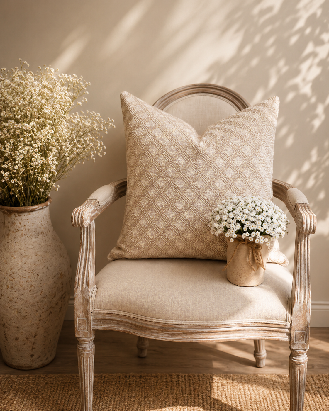 Ivory Mosaic Cushion Cover | Cover Only