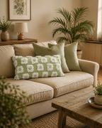 Pistachio Petals Cushion Cover | Includes Filler