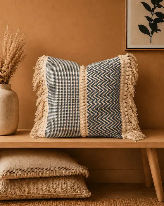 Indigo Drift Cushion Cover