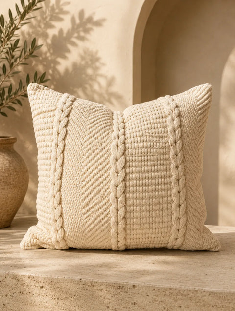 Ivory Knit Cushion Cover