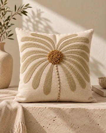 Ivory Blossom Cushion Cover