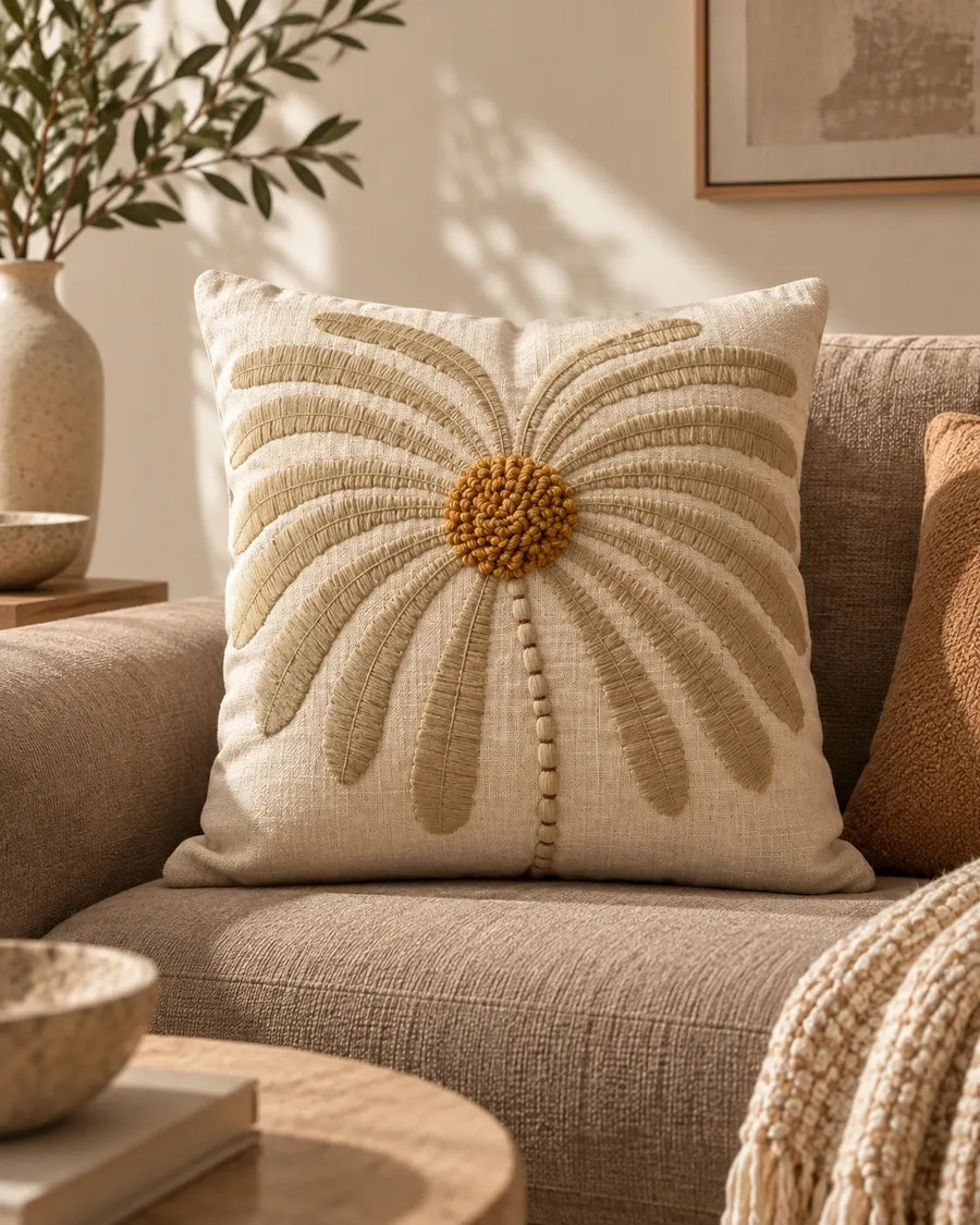Ivory Blossom Cushion Cover