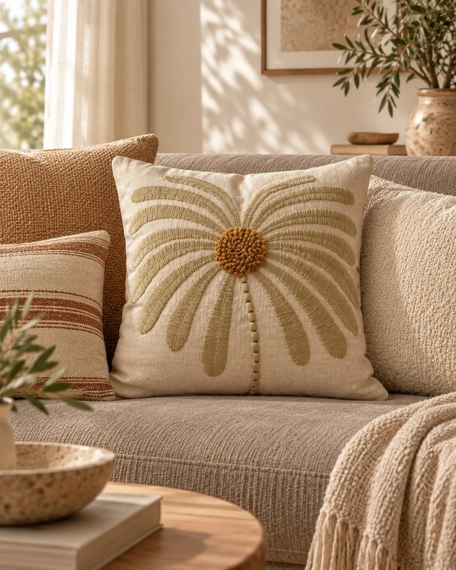 Ivory Blossom Cushion Cover