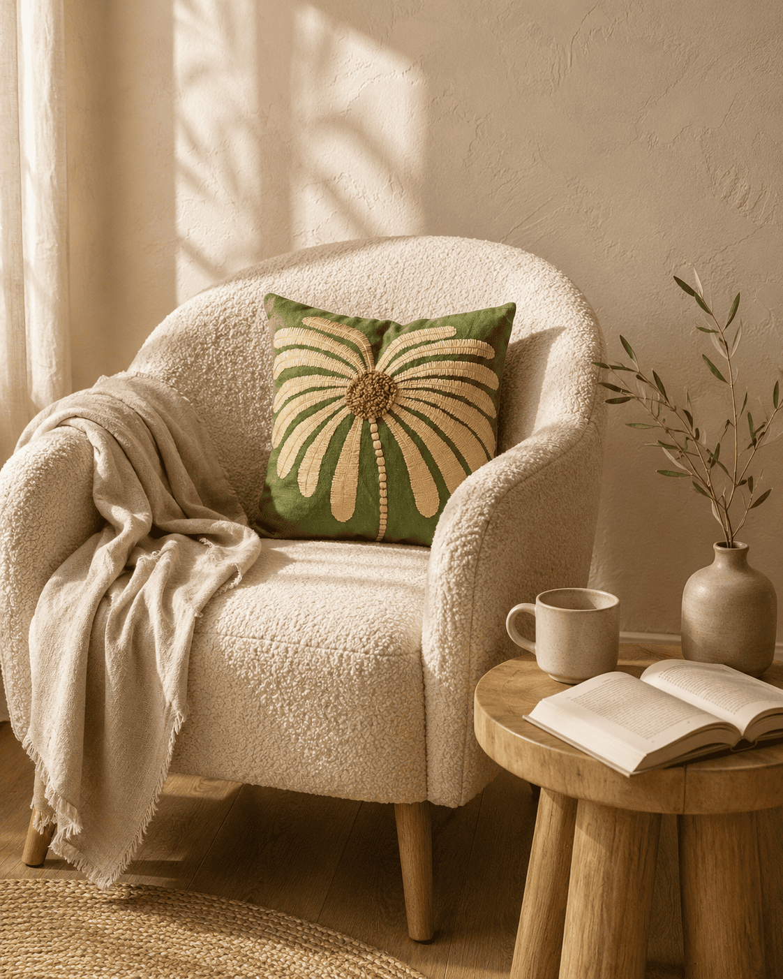 Sage Blossom Cushion Cover | Cover Only