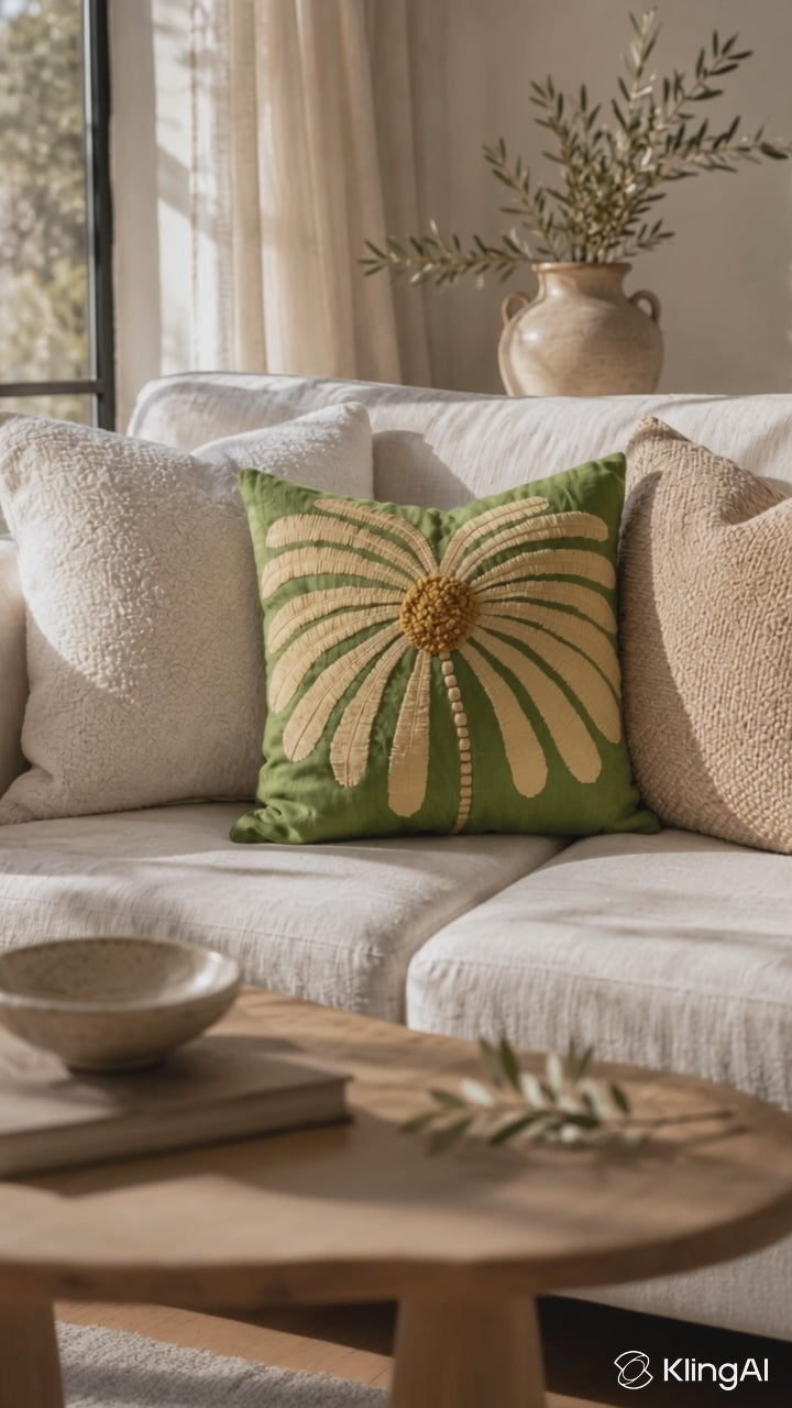 Sage Blossom Cushion Cover | Cover Only